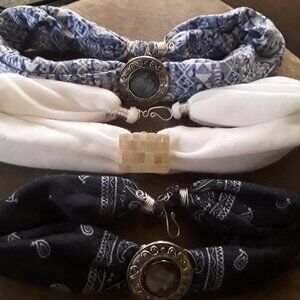 3pc: unique bandanas with handmade design.